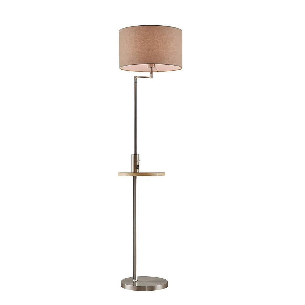 Lindby Zinia Gulvlampe Nickel/Grey/Wood