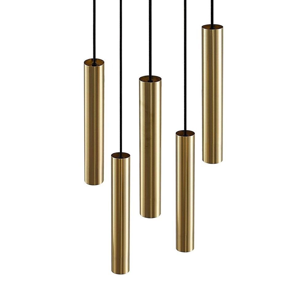 Image of Sanad 5 Cluster Pendelleuchte Brass - Lindby bei Lampenmeister.ch