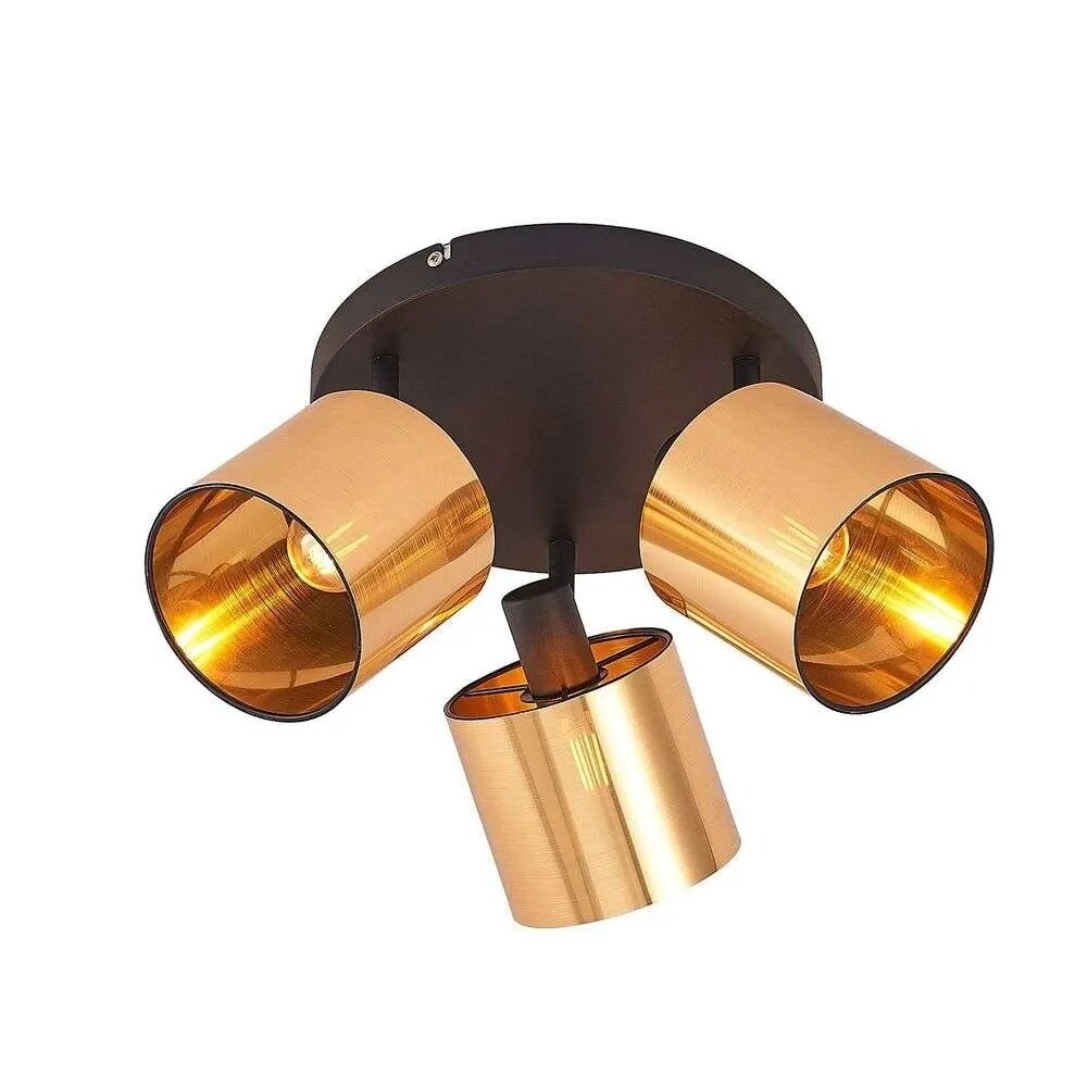 Lindby – Joudy 3 Round Loftlampe Brass/Black