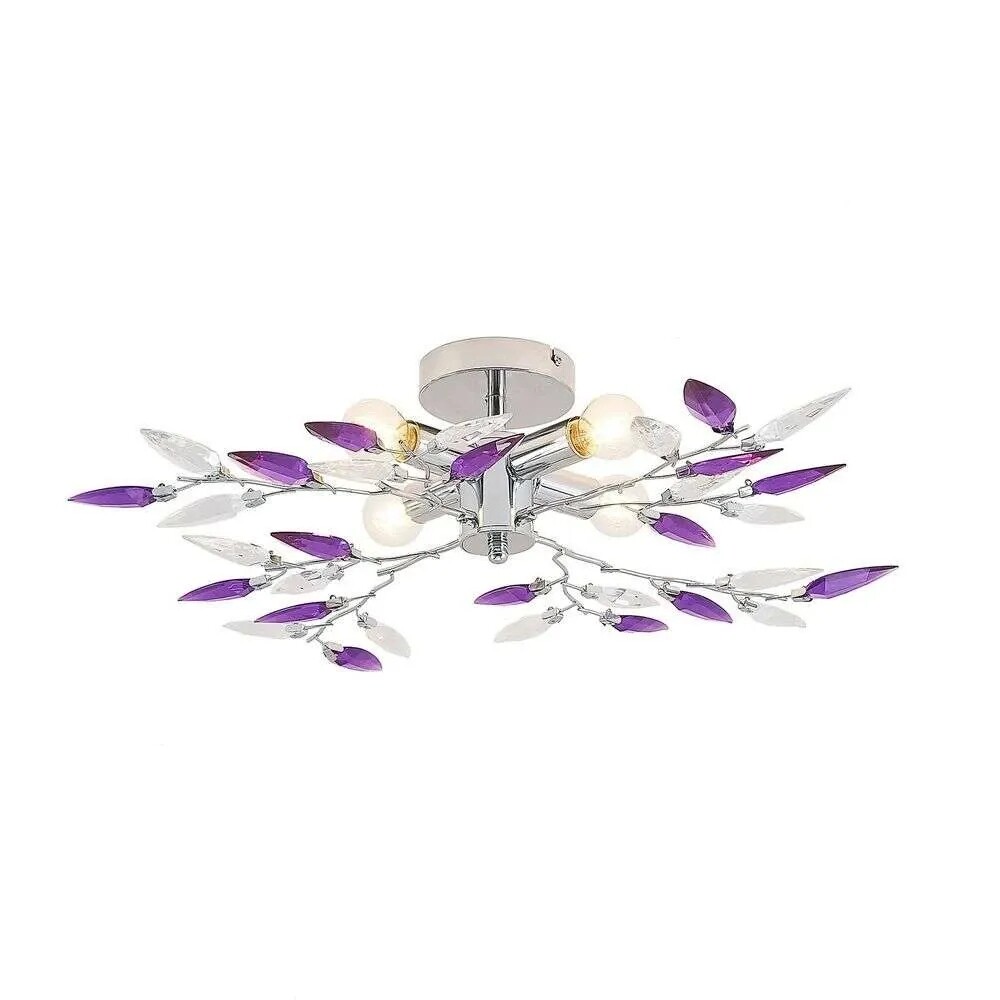 Lindby Nursah Loftlampe Ø62 Chrome/Violett