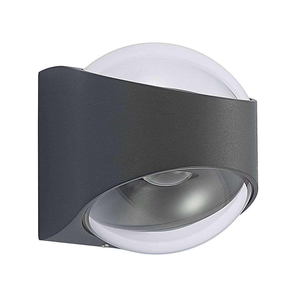 Lucande – Almos LED Round Up/Down Utomhus Vägglampa Dark Grey