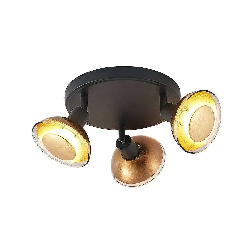 Lindby – Erin Round 3 Plafond Black/Gold