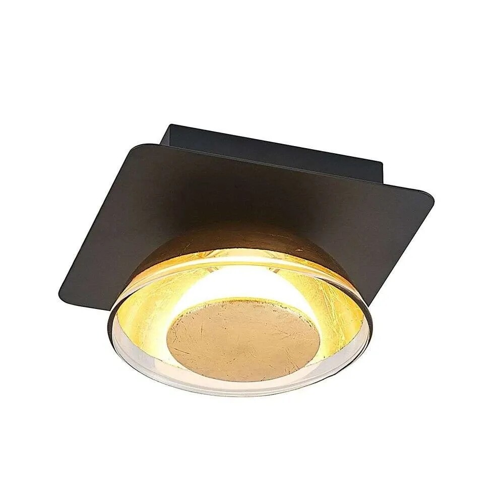 Lindby – Erin Square Plafond Black/Gold