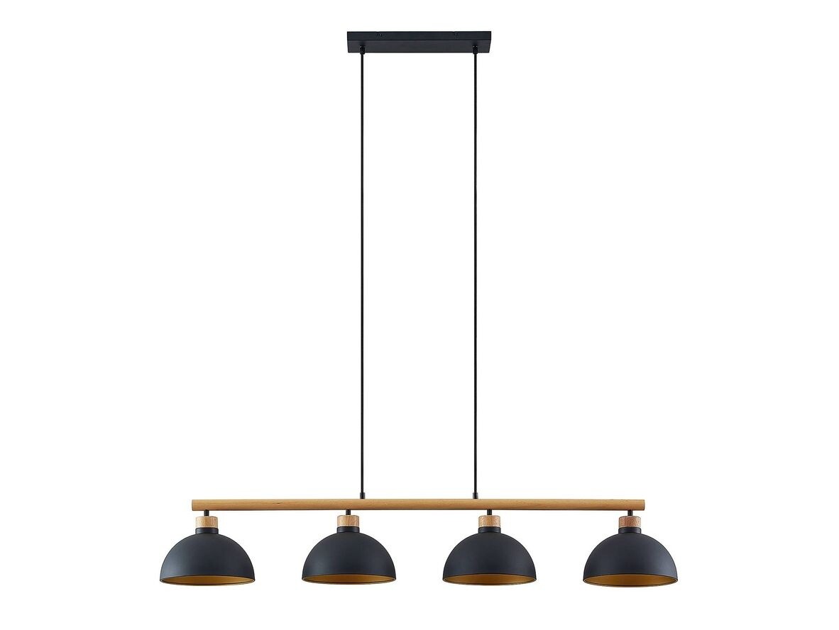 Lindby - Tirzana 4 Pendelleuchte Black/Light Wood