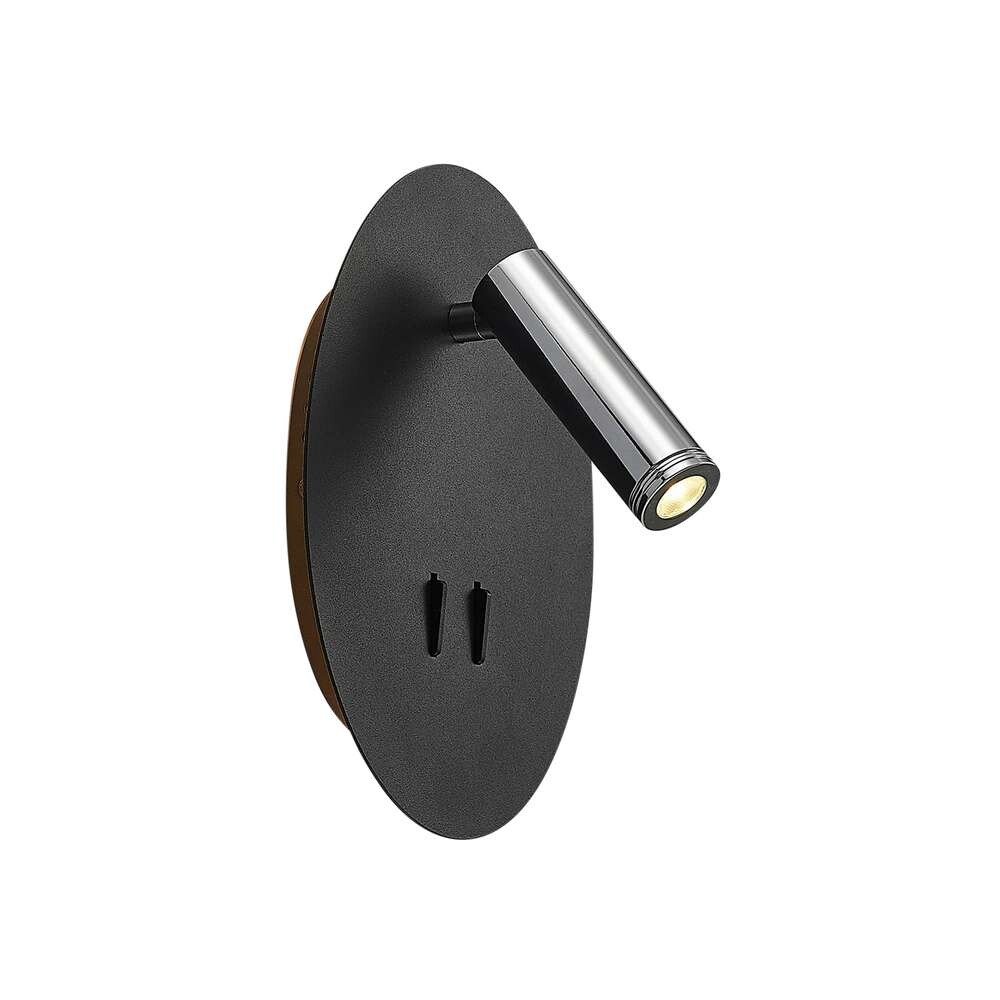 Lucande – Kimo LED Round Vägglampa Black