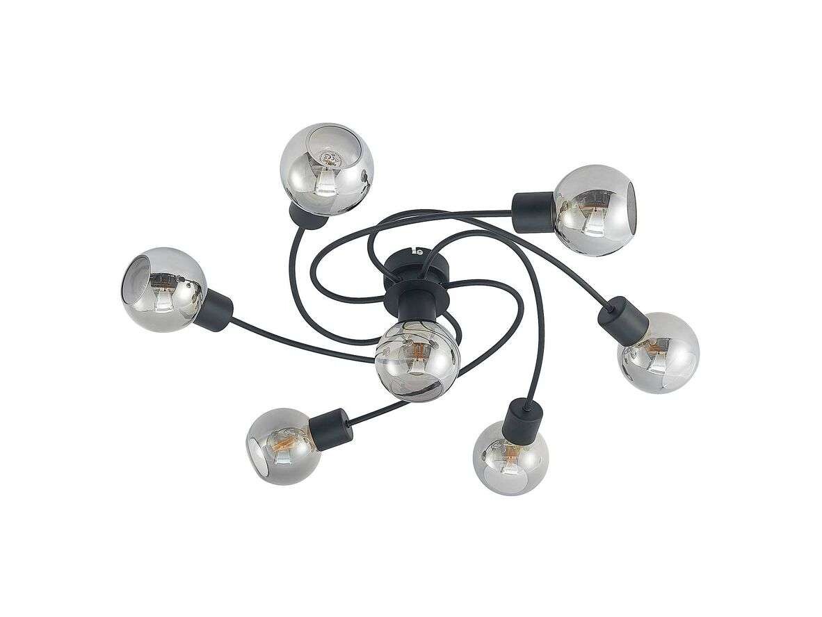 Lindby – Ciala 7 Plafond Black/Smoke