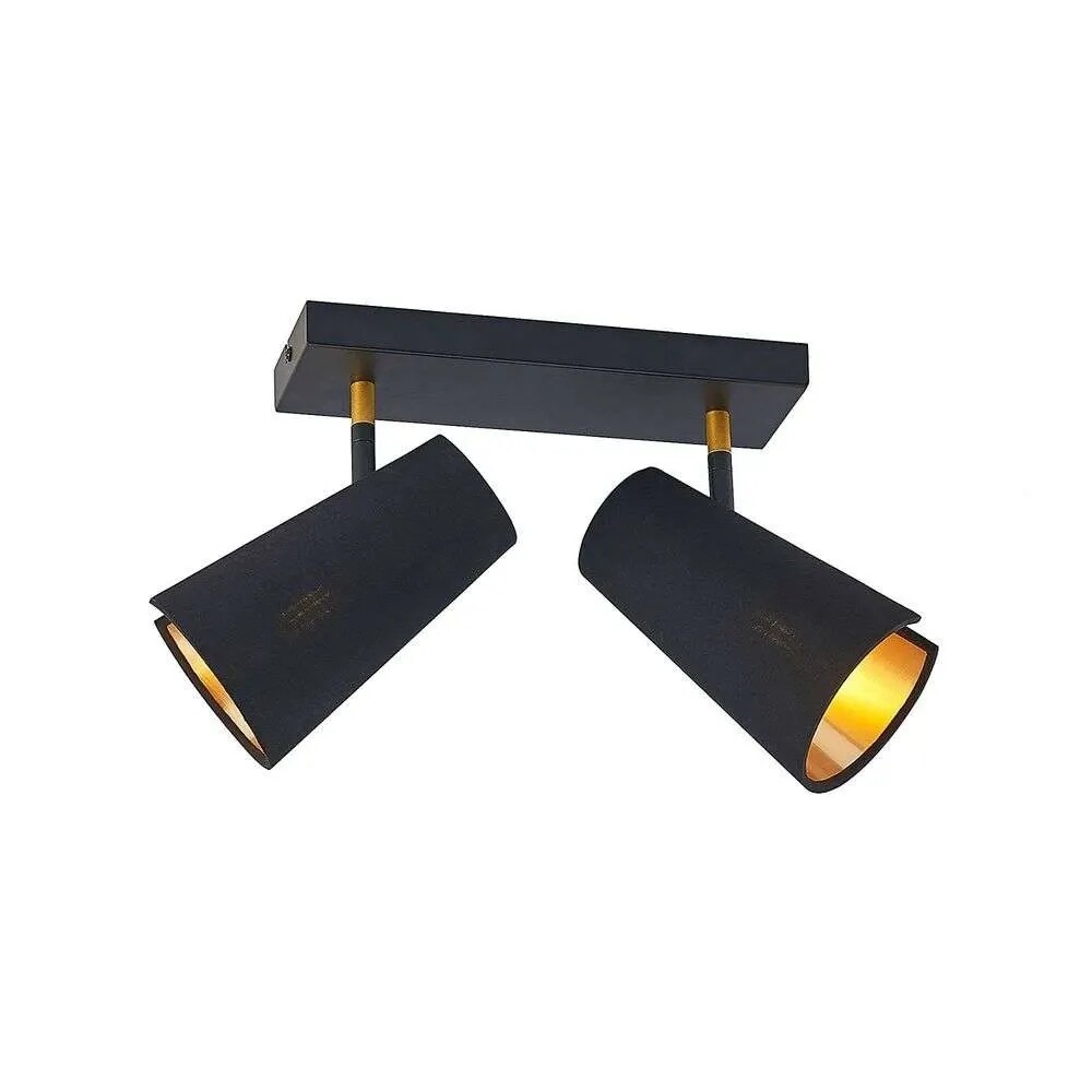 Lindby – Zylindro 2 Plafond Black/Gold