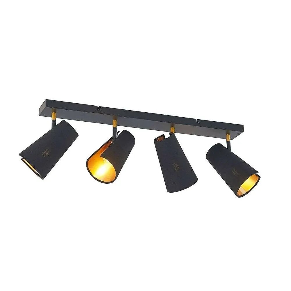 Lindby Zylindro 4 Loftlampe Black/Gold