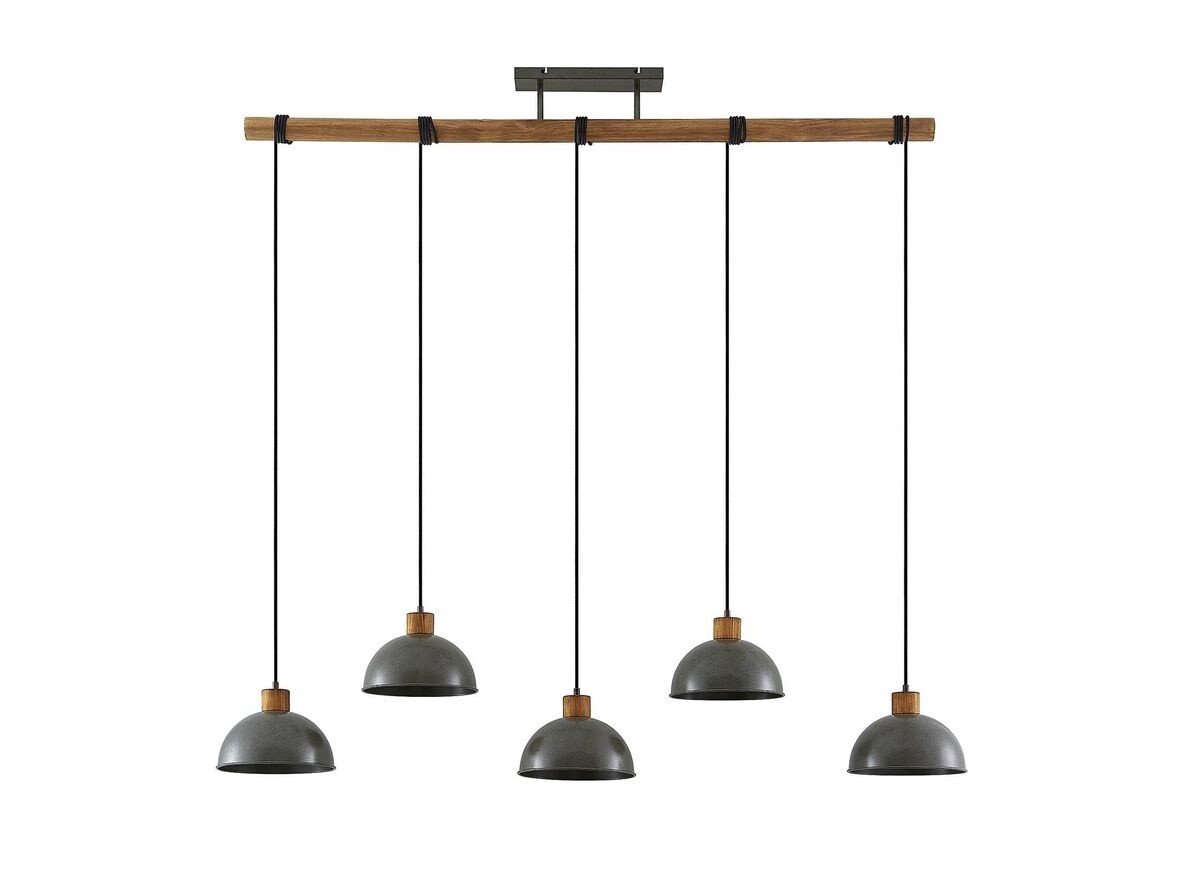 Lindby – Durbis 5 Taklampa Dark Grey/Wood