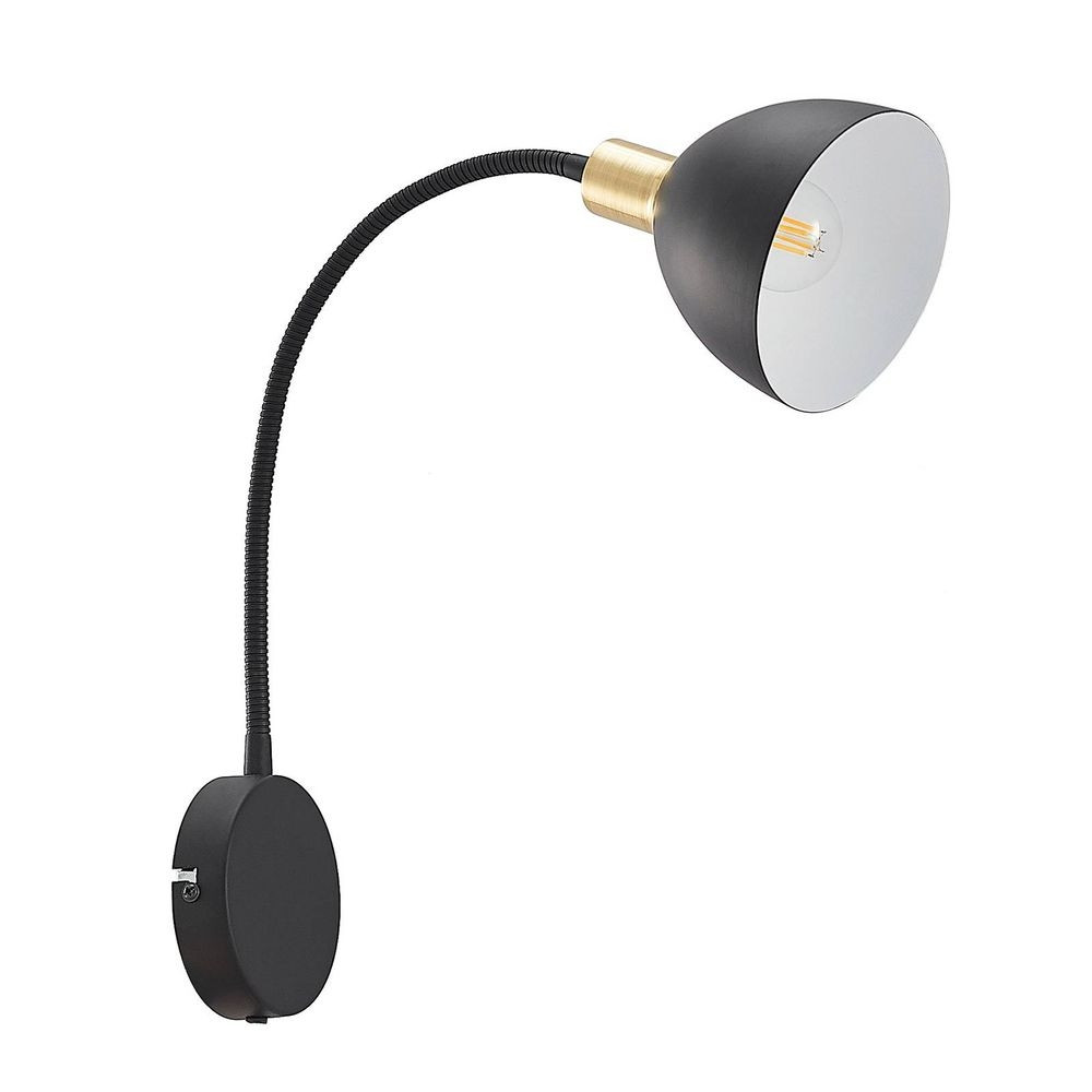 Lindby – Genora Væglampe m/Ledning Black