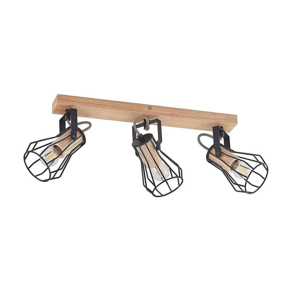 Lindby – Courtney 3 Loftlampe Black/Wood Lindby