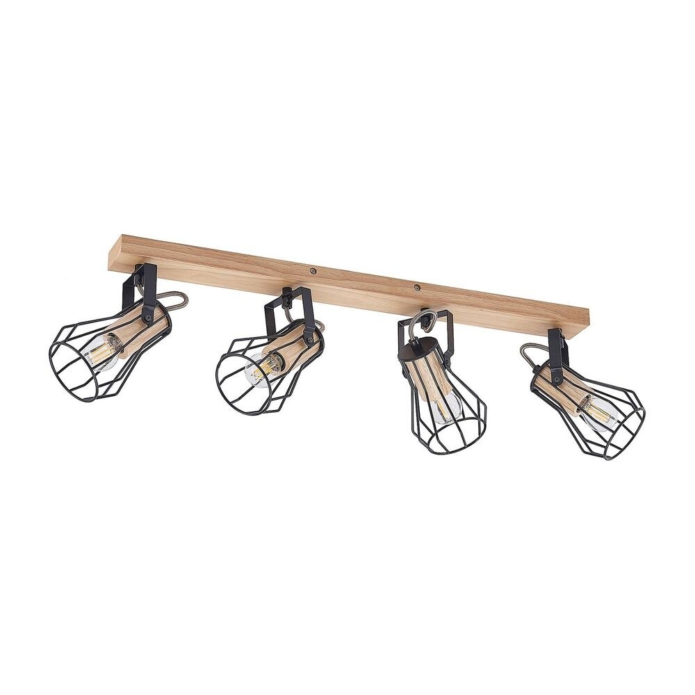 Lindby – Courtney 4 Loftlampe Black/Wood Lindby