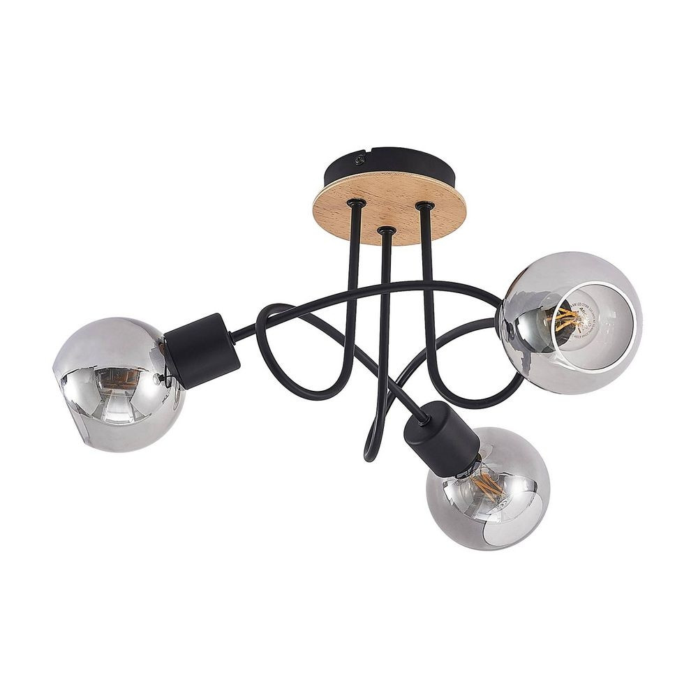 Lindby – Eridia 3 Loftlampe Black/Wood