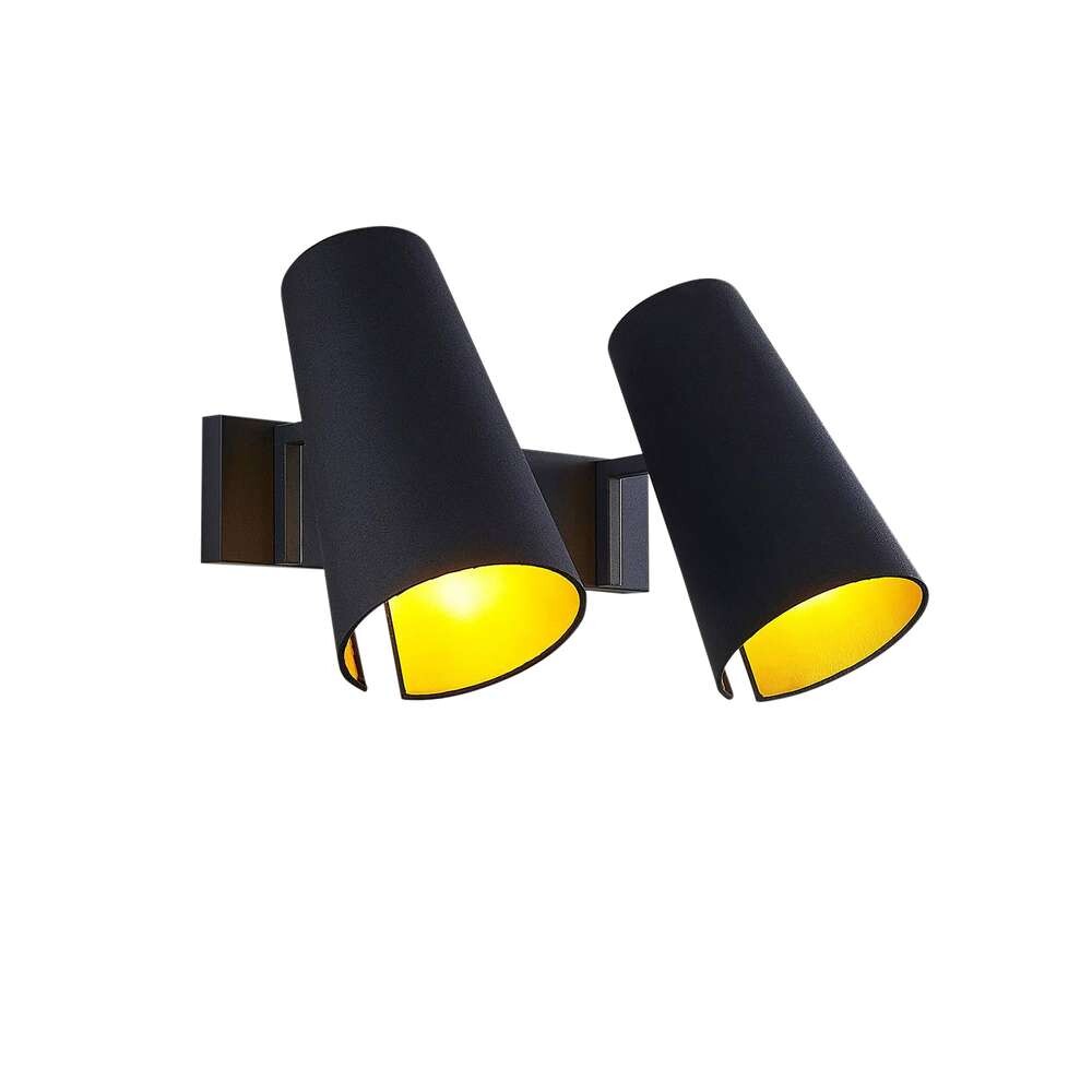 Lucande – Kemoni 2 Vägglampa Black/Gold