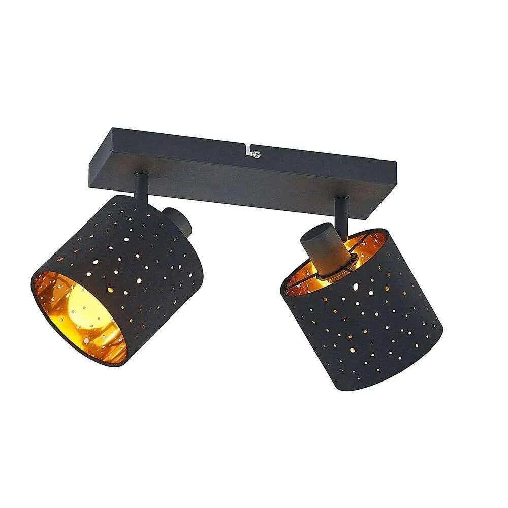 Lindby – Darima 2 Plafond Black/Gold