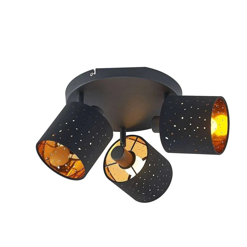 Lindby Darima 3 Round Loftlampe Black/Gold