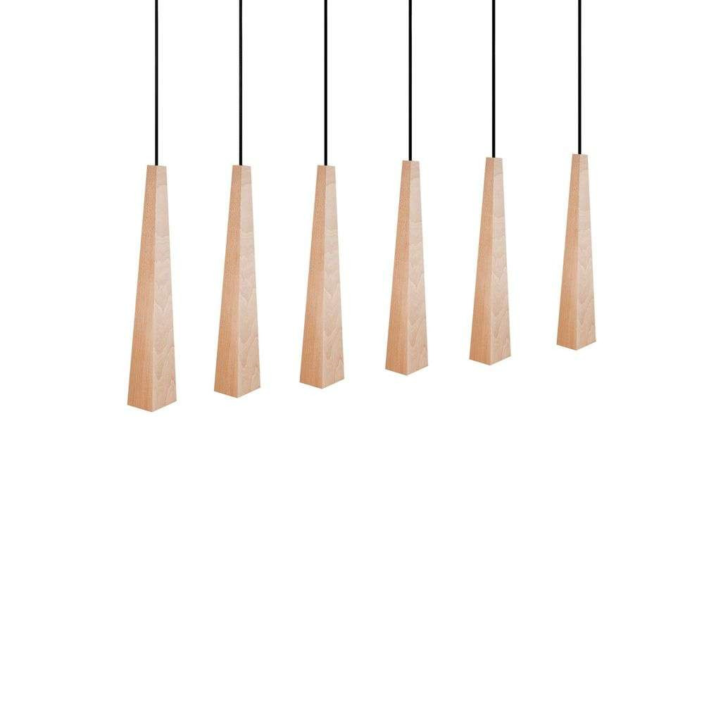 Envolight Wooden Square Cones 6 Pendel Wood/Black