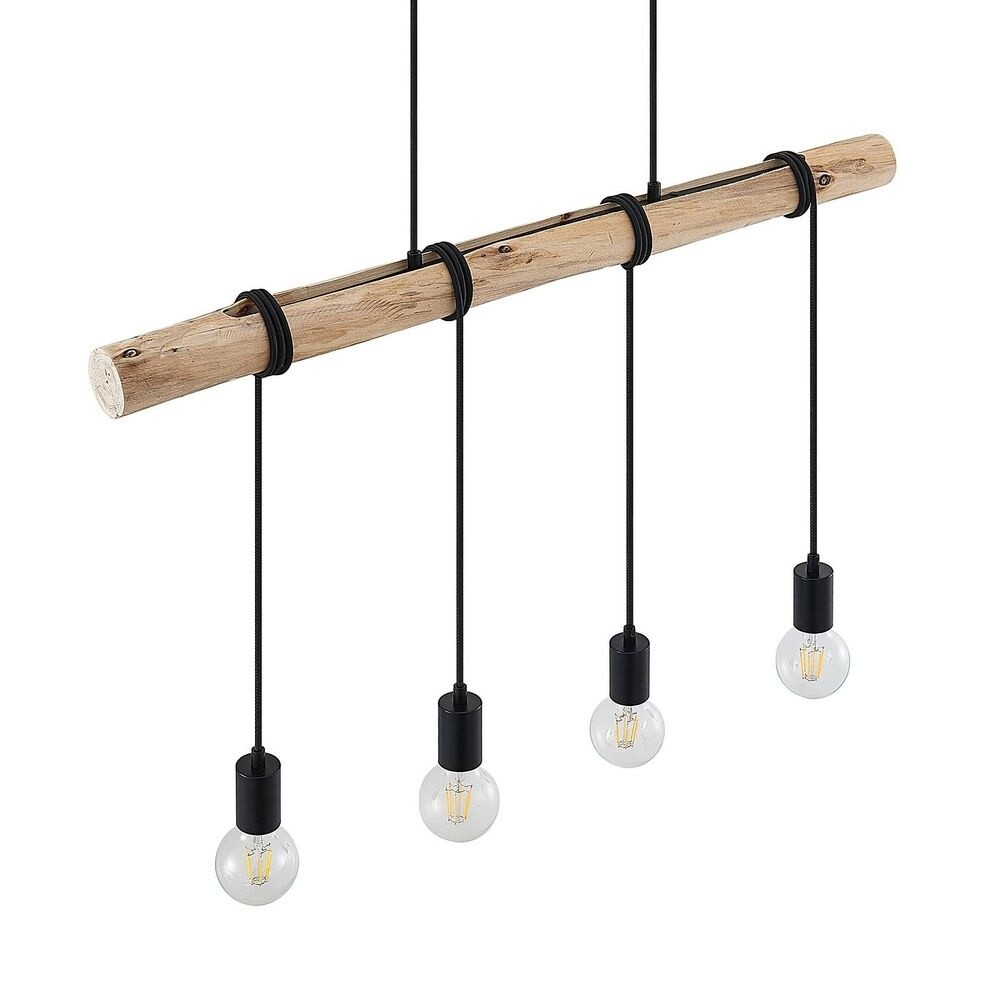 Lindby – Ferris 4 Taklampa Wood/Black