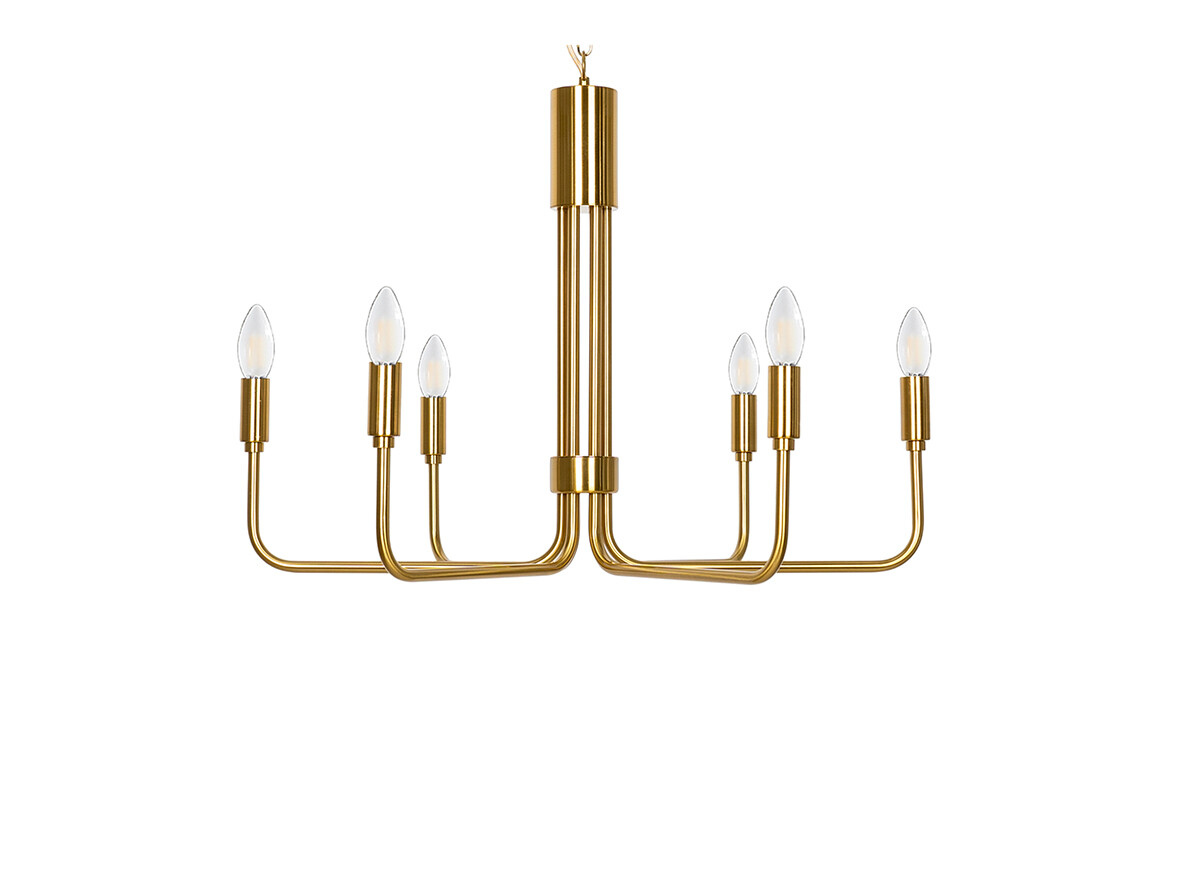 Lindby – Elanova 6 Ljuskrona Brass Lindby