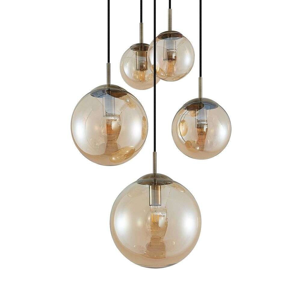 Lindby – Teeja 5 Cluster Taklampa Amber