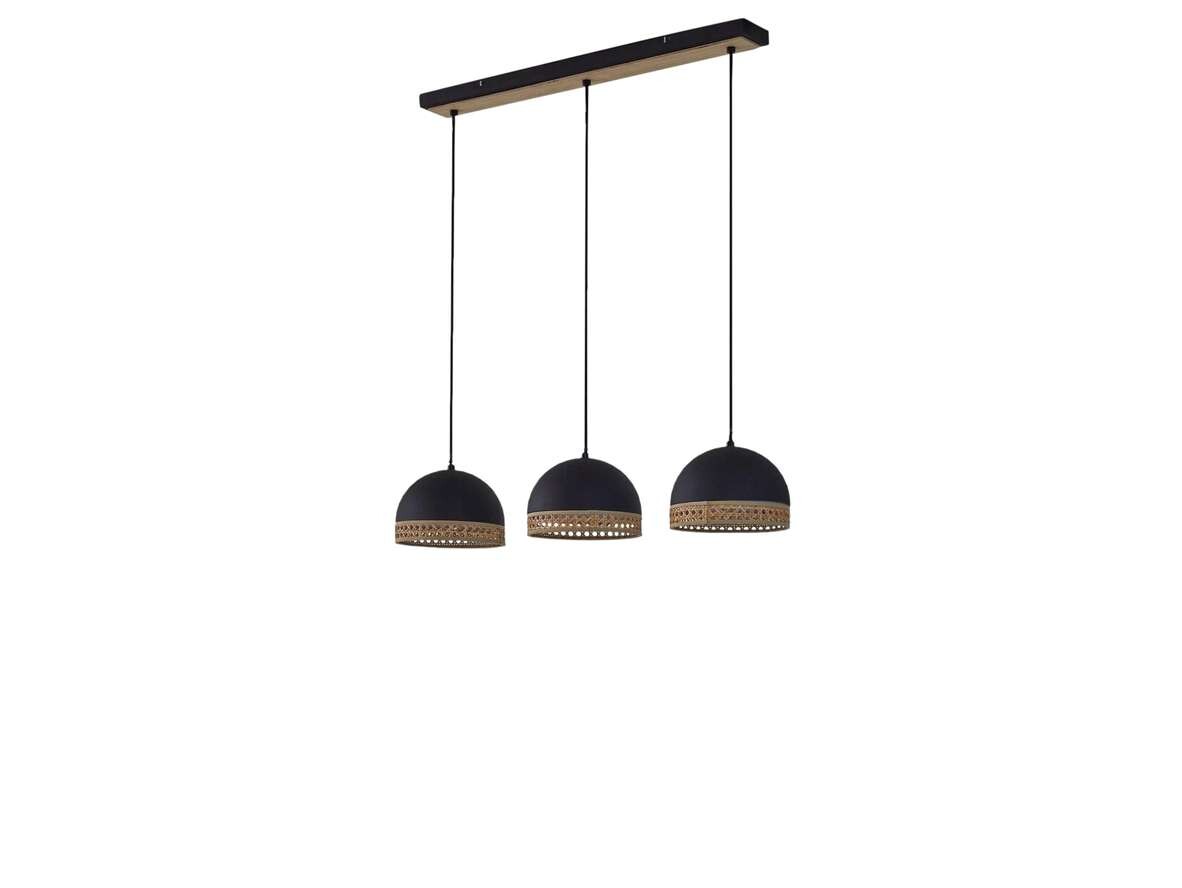 Lindby – Lonnaris 3 Taklampa Black/Nature Lindby