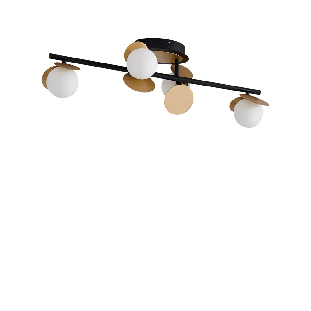 Lucande – Pallo 4 LED Plafond Svart/Guld