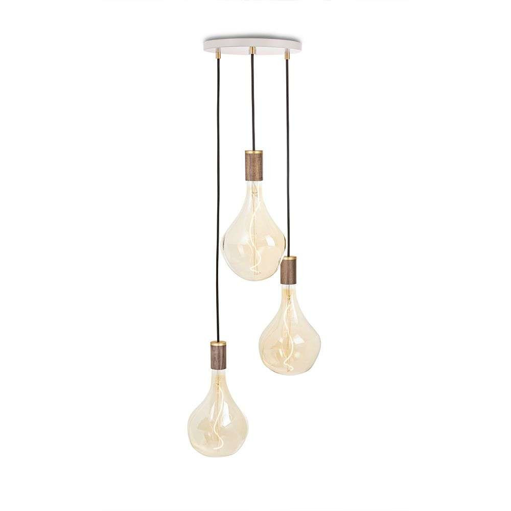 Tala – Walnut Triple Taklampa m/Voronoi II White Canopy