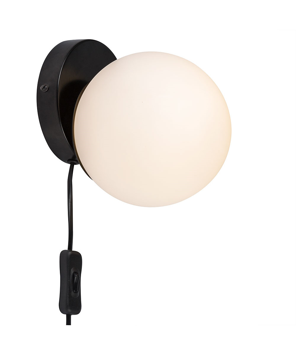 Nordlux Lamper – Lilly Væglampe Black/OpalNordlux