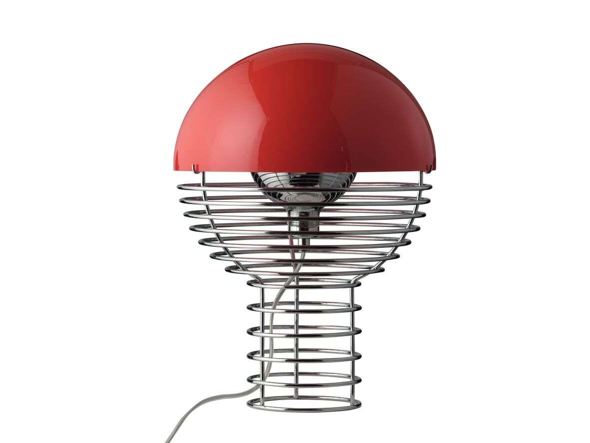Verpan – Wire Bordlampe Ø30 Chrome/Red Verpan