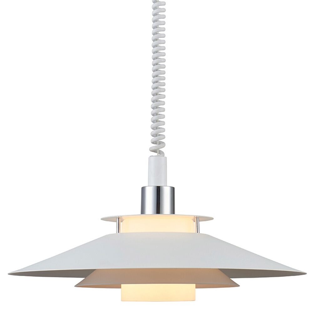 Rivoli, Pendel lampe, E27 by Halo Design (D: 40 cm. x H: 15 cm., Hvid m. Pulleyledning)