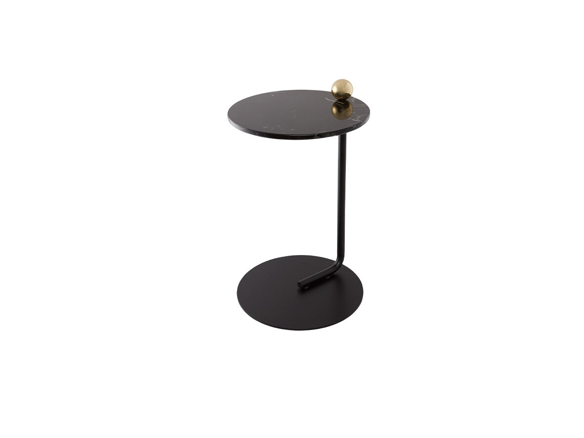 AYTM – Castellum Side Table Ø40xH60 Svart/Svart Marmor