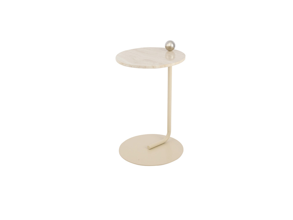 AYTM – Castellum Side Table Ø40xH60 Ljus Sand/Travertine