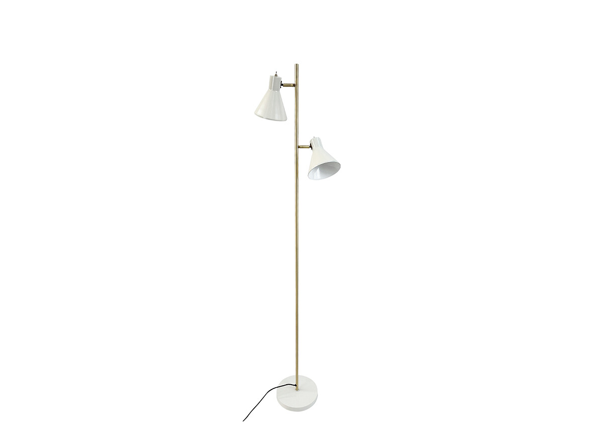 DybergLarsen – Sleep Golvlampa Shiny White/Antique Brass