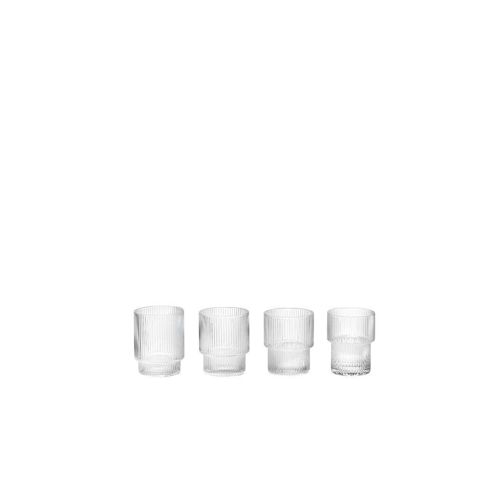 ferm LIVING – Ripple Small Glasses Set of 4 Clear