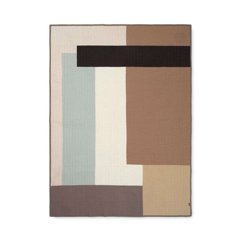 Ferm Living Shay Patchwork Quilt Blanket Desert