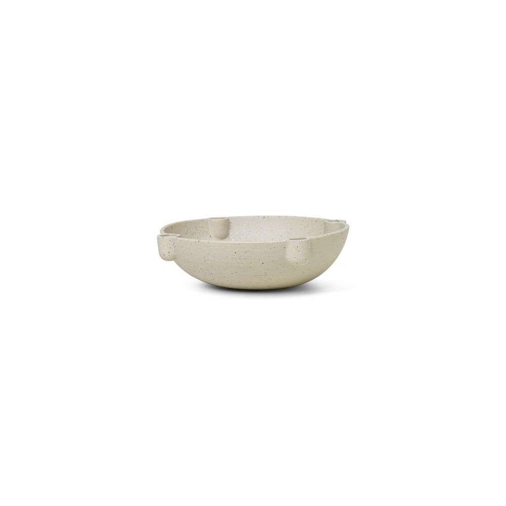 ferm LIVING – Bowl Candle Holder L Ceramic Light Grey