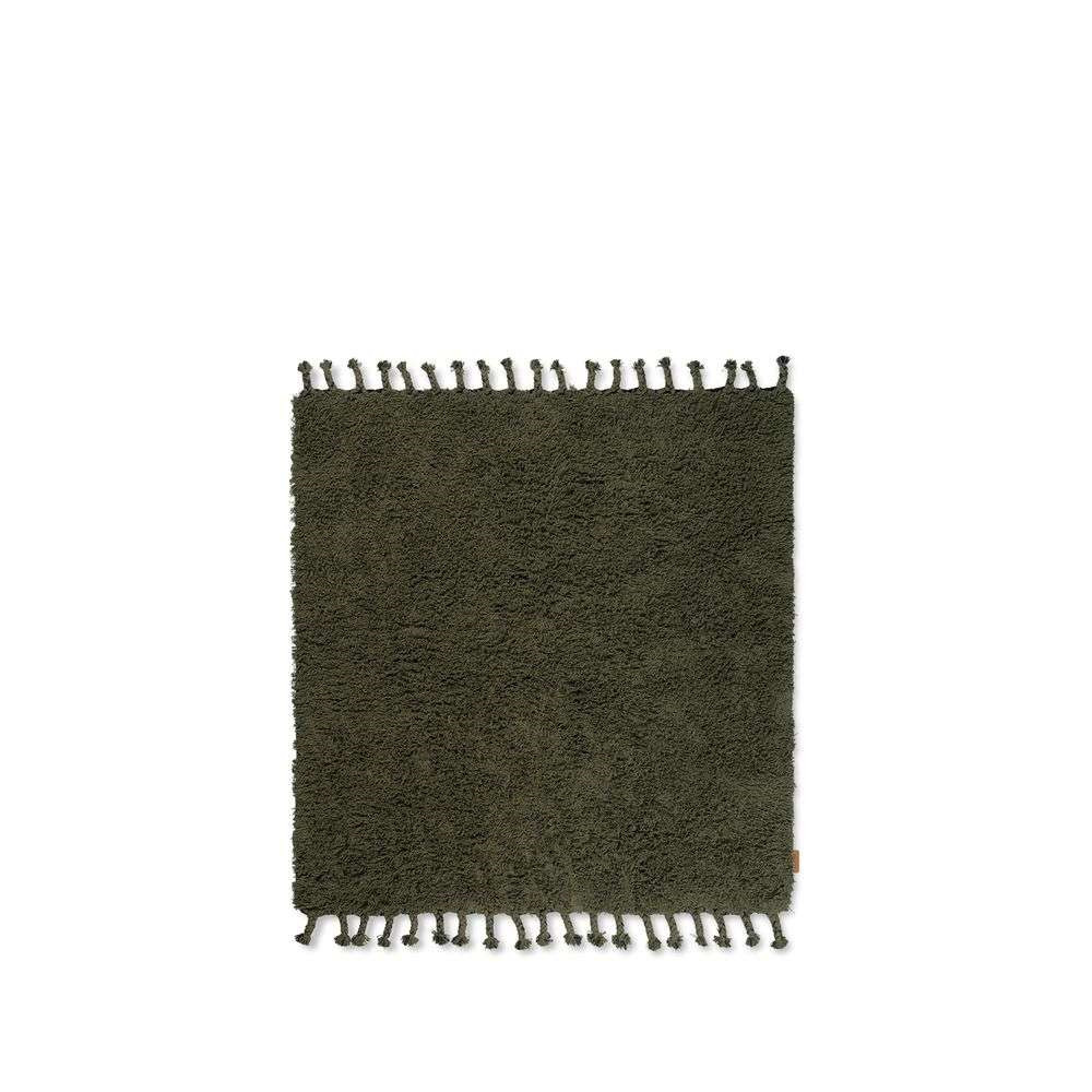 Ferm Living Amass Long Pile Rug Olive