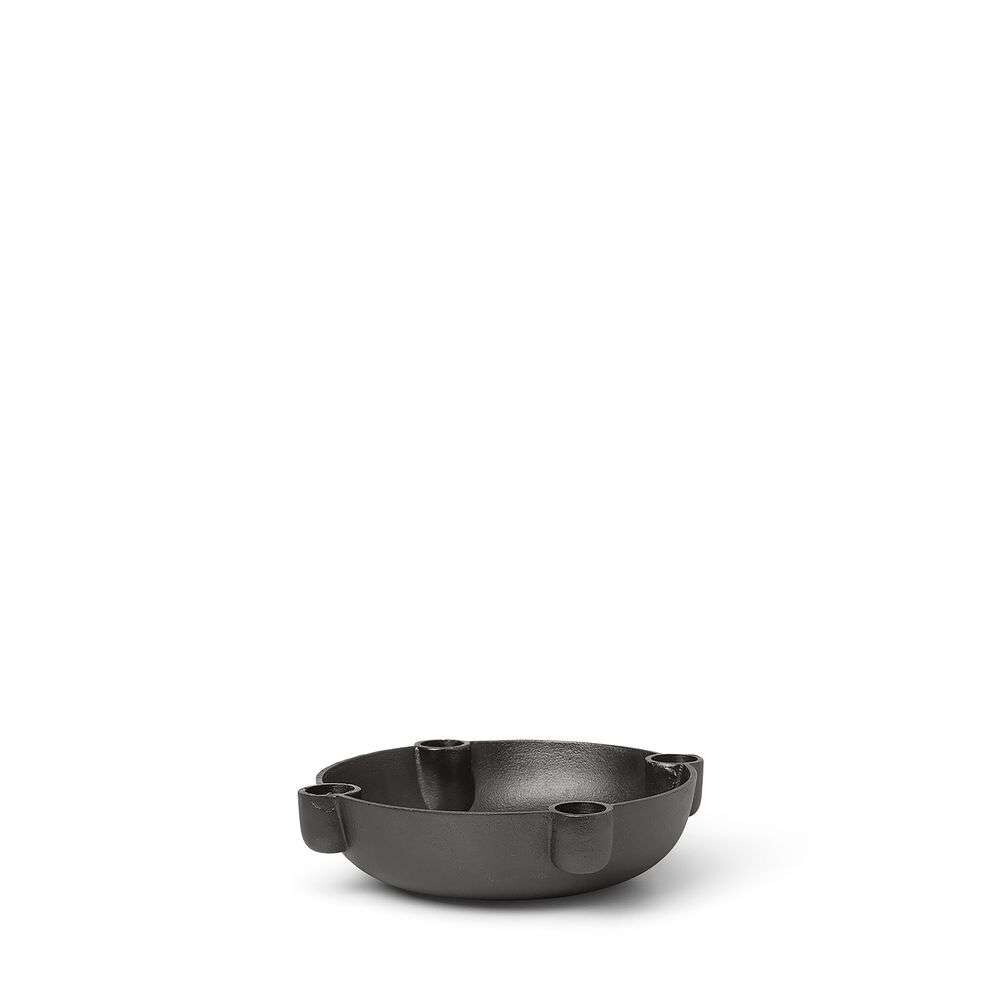 ferm LIVING – Bowl Candle Holder Medium Black Alu