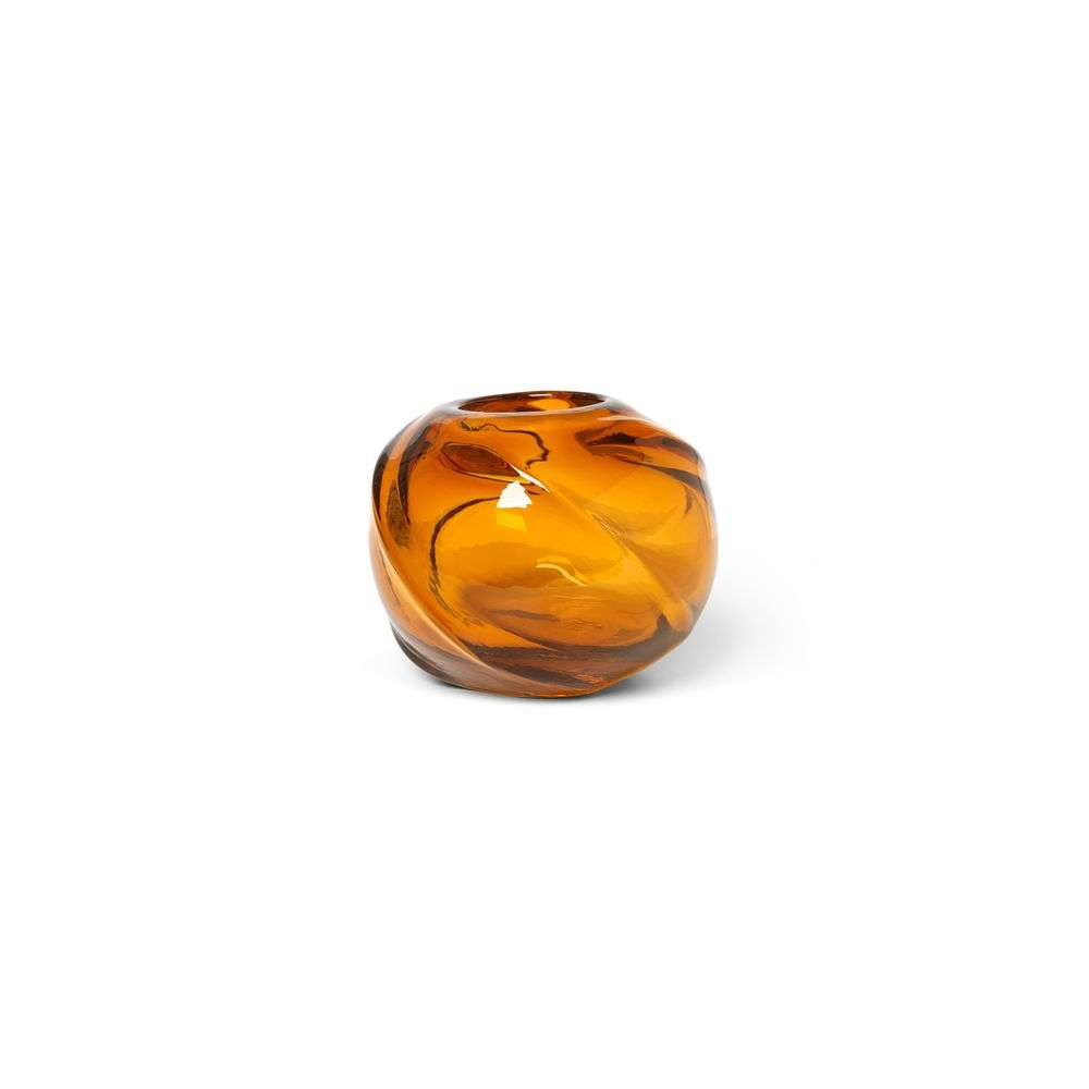 ferm LIVING – Water Swirl Vase Round Amber ferm LIVING