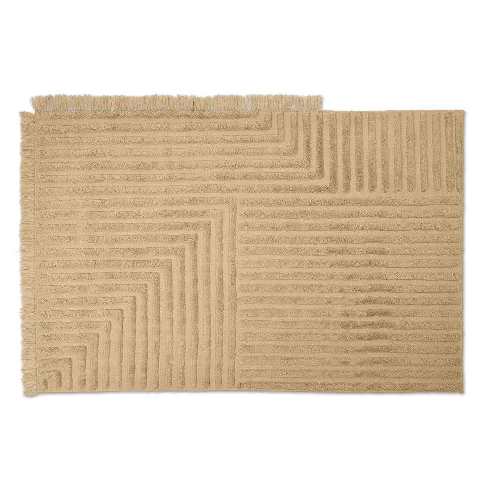 ferm LIVING – Crease Wool Rug Small Light Sand ferm LIVING