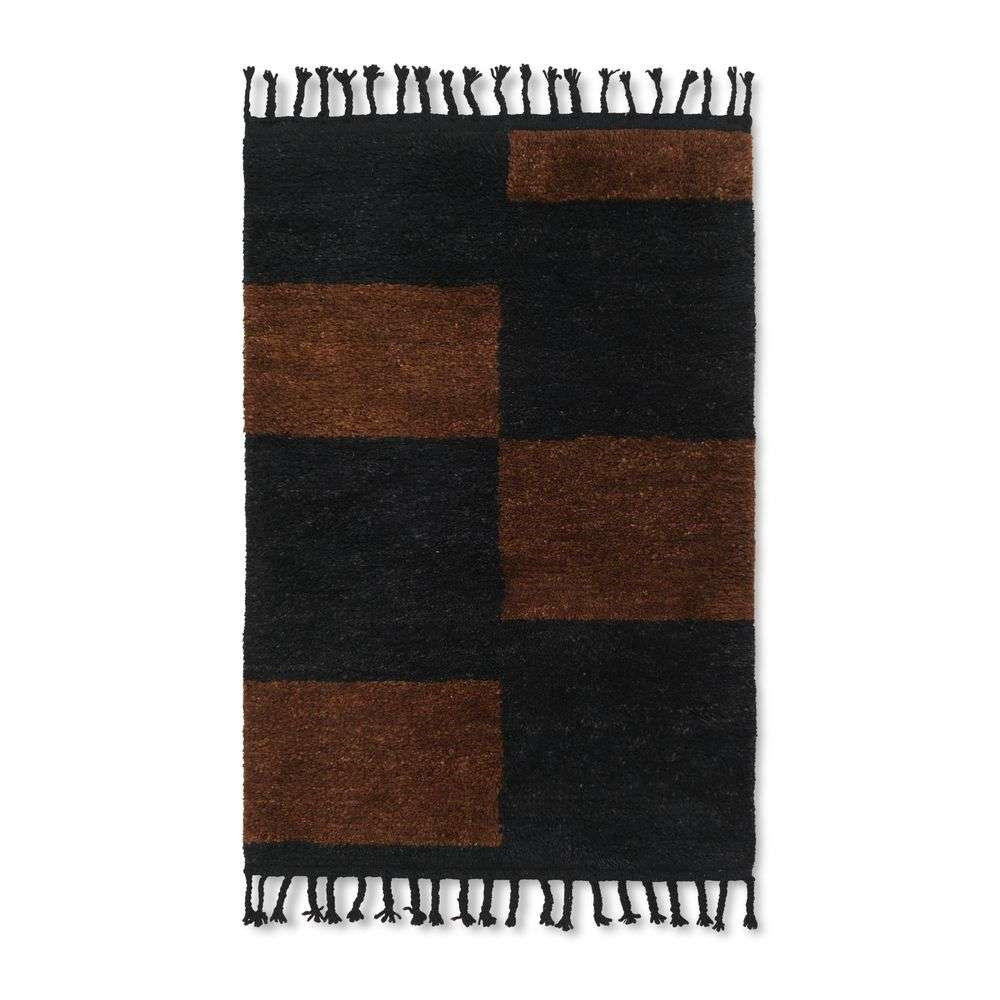 ferm LIVING – Mara Knotted Rug L Black/Chocolate