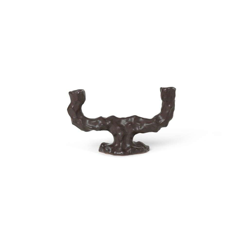 ferm LIVING – Dito Candle Holder Double Dark Brown