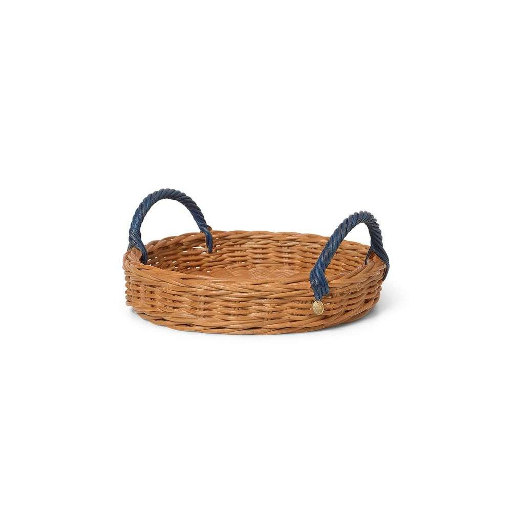 Image of Blue Handle Tray Natural/Blue - Ferm Living bei Lampenmeister.ch