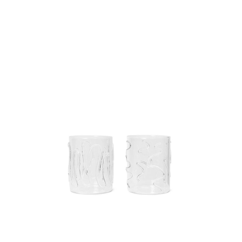 Ferm LIVING – Doodle Glasses Set of 2 Tall Clear ferm LIVING