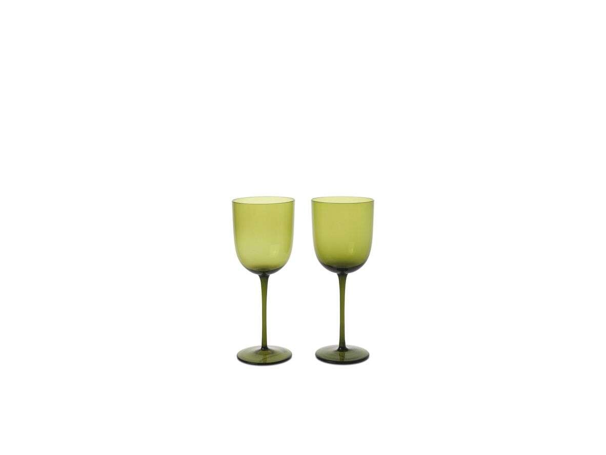 ferm LIVING – Host White Wine Glasses Set of 2 Moss Green ferm LIVING