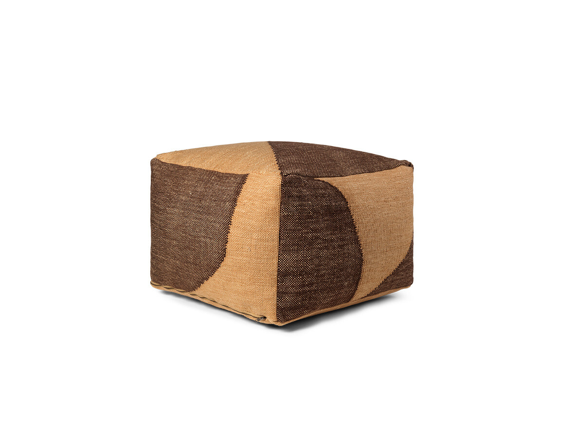 ferm LIVING – Forene Square Pouf Tan/Chocolate ferm LIVING