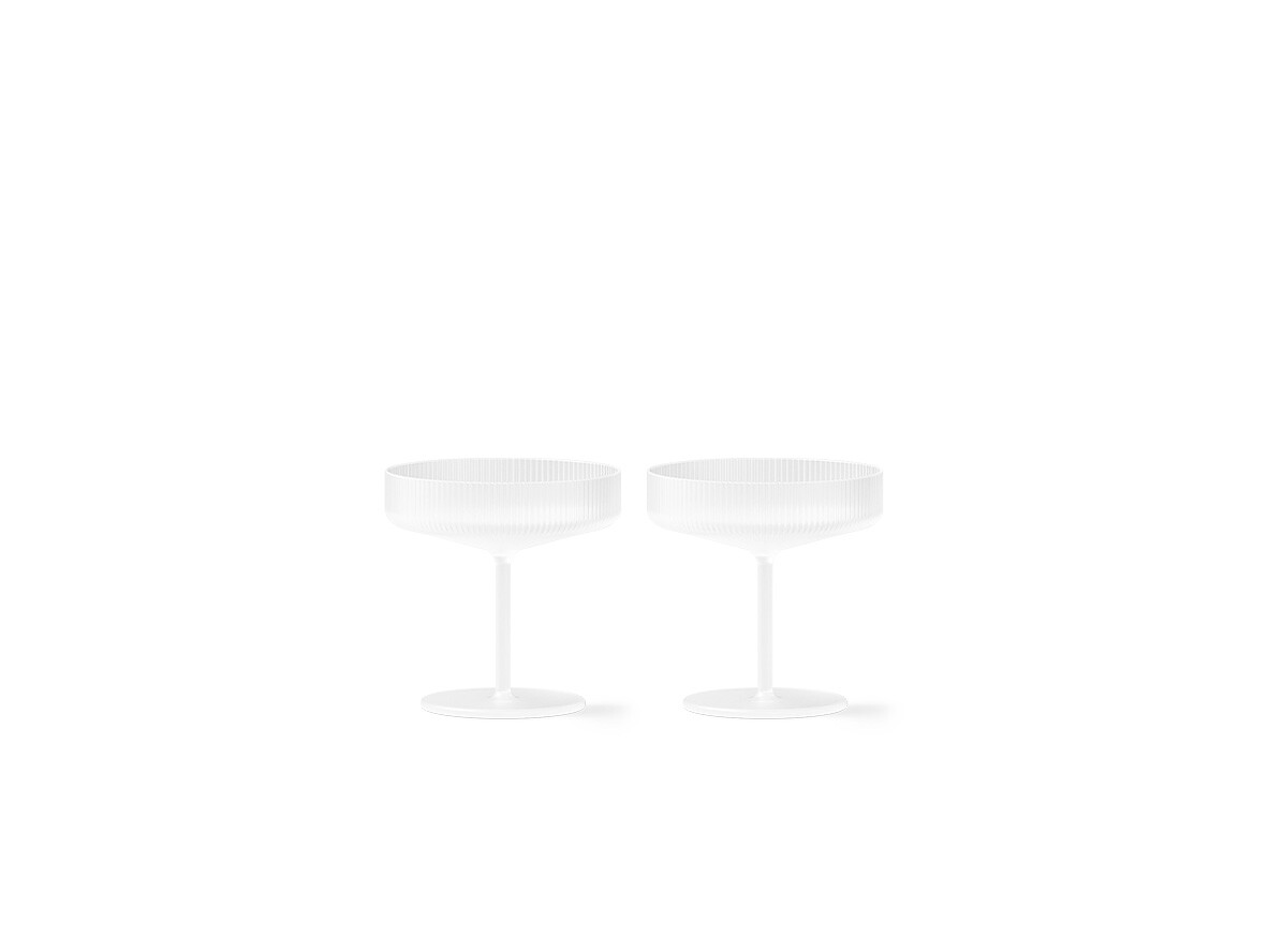ferm LIVING – Ripple Champagne Saucers 2 pcs. Frosted ferm LIVING