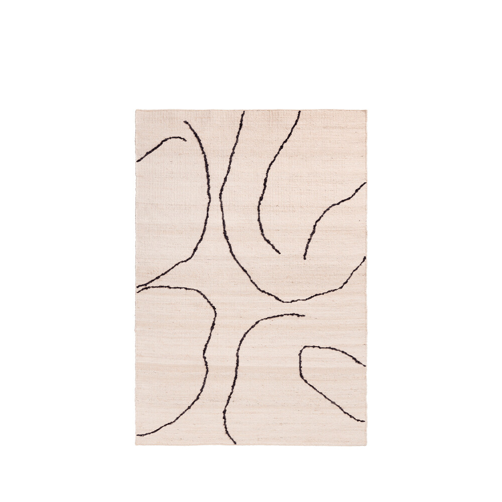 ferm LIVING - Gesso Jute Gulvtæppe 140x200 Off-White/Dark Fig