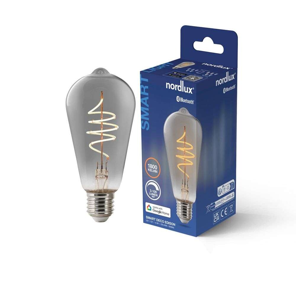 Nordlux – Päronlampa Smart LED 4,7W (100lm) E27 Deco Edison Smoke Nordlux