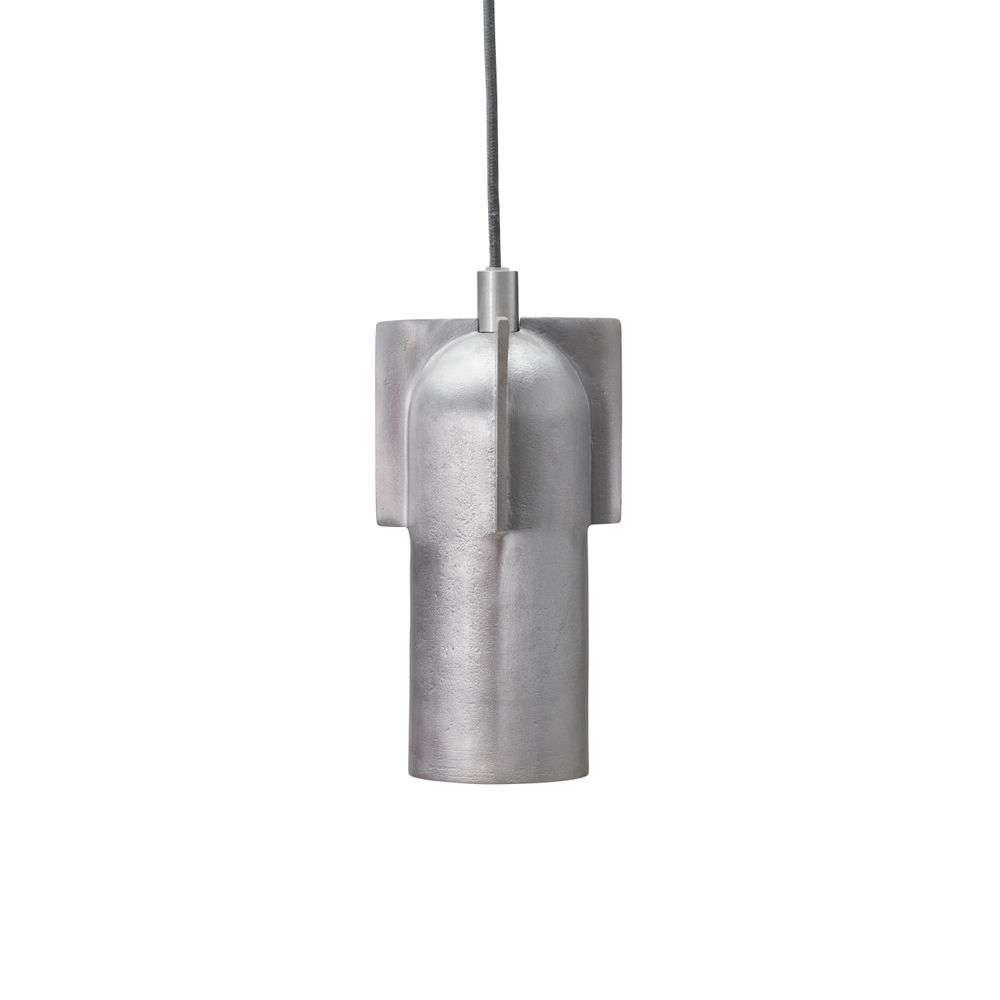 Lampe, Akola, Børstet sølv H23 cm